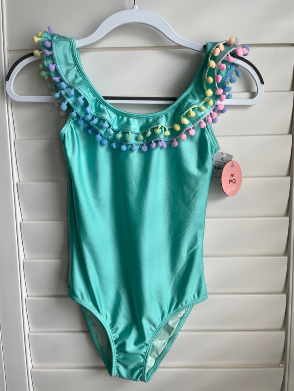 PQ Girls one piece pom-pom swimsuit